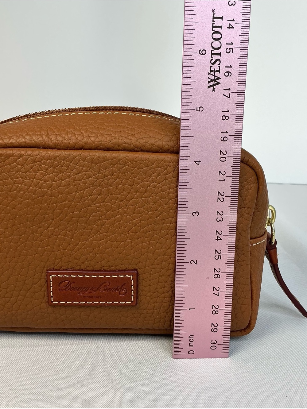 Dooney & Bourke Caramel Pebbled Leather Toiletry Cosmetic Bag - Picture 6 of 6
